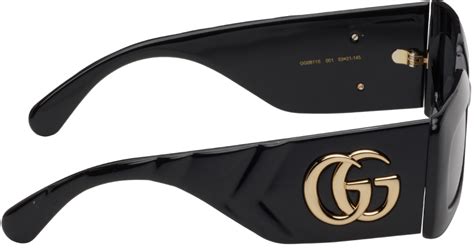 gucci black thick rectangular sunglasses